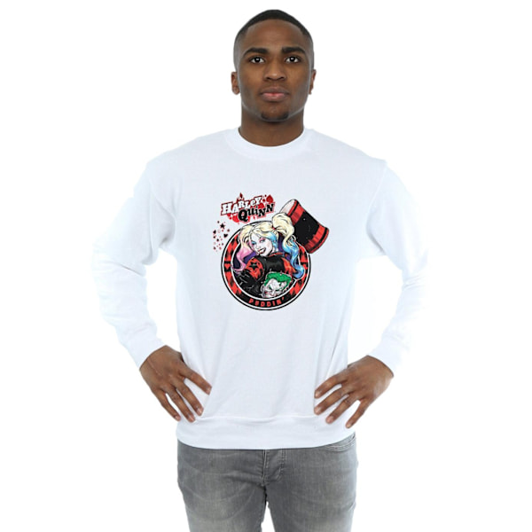 DC Comics Herr Harley Quinn Joker Patch Sweatshirt 4XL Vit White 4XL