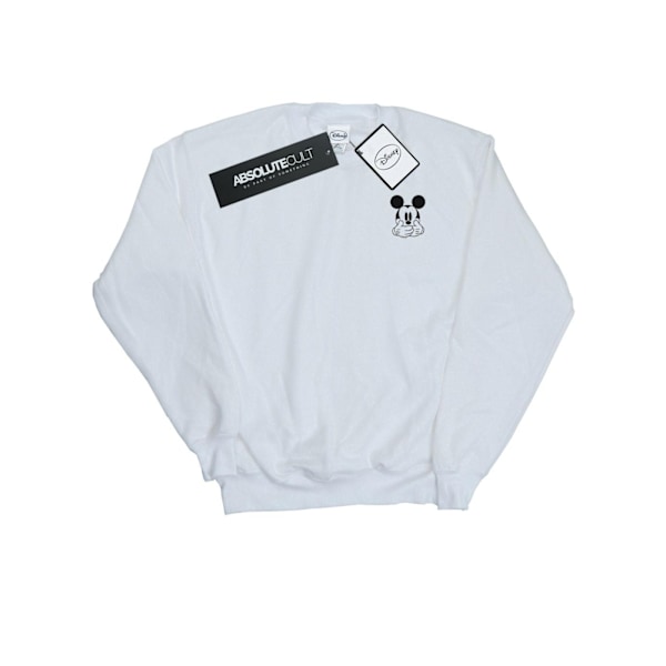 Disney Herr Mickey Mouse Dont Speak Brösttryck Sweatshirt 4XL White 4XL