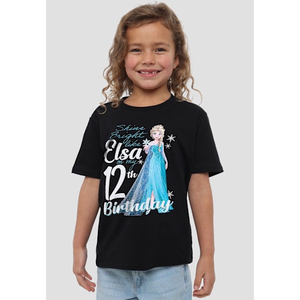 Frozen Barn/Flickor Ljus Som Elsa 12-årsdag T-shirt 3- Black 3-4 Years