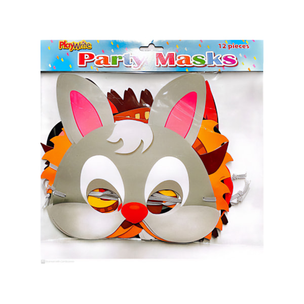 Playwrite Djurfest Mask (12-pack) En Storlek Flerfärgad Multicoloured One Size