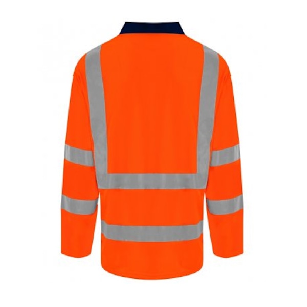 PRO RTX Hög synlighet Herr Långärmad Poloskjorta 4XL Orange/ Orange/Navy 4XL