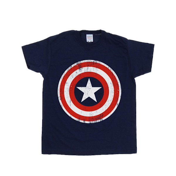 Marvel Herr Captain America Cracked Shield T-Shirt M Deep Navy Deep Navy M