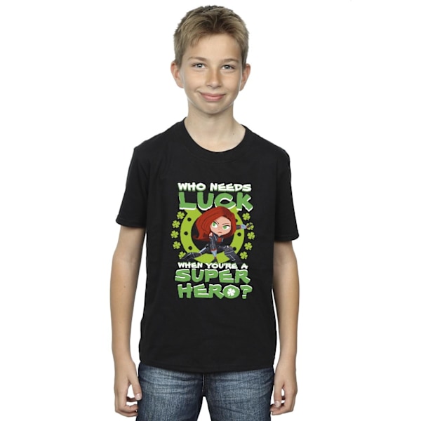 Marvel Boys St Patrick's Day Black Widow Luck T-shirt 5-6 år Black 5-6 Years