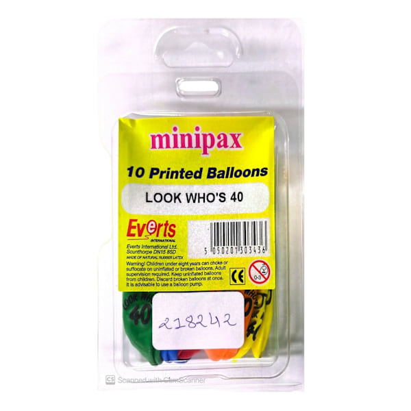 Everts Look Who´s 40 Latex Tryckta Ballonger En Storlek Flerfärgad Multicoloured One Size