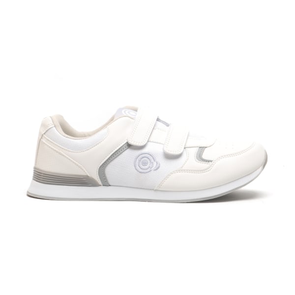 Dek Drive Touch Fastening Trainer-Style Lawn Bowling Shoes för män White/Grey 10 UK