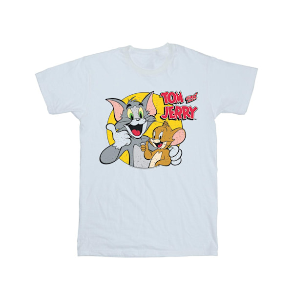 Tom And Jerry Girls Tummen Upp Bomull T-shirt 9-11 År Vit White 9-11 Years