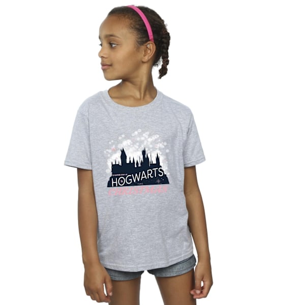 Harry Potter flickor Hogwarts jul bomull T-shirt 7-8 år Sports Grey 7-8 Years