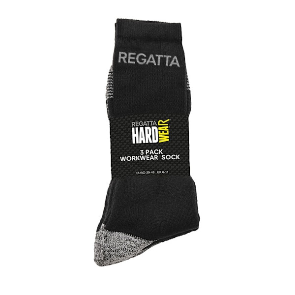 Regatta Hardwear Herrstrumpor för Arbetskläder (3-pack) 6-11 UK Svart Black 6-11 UK