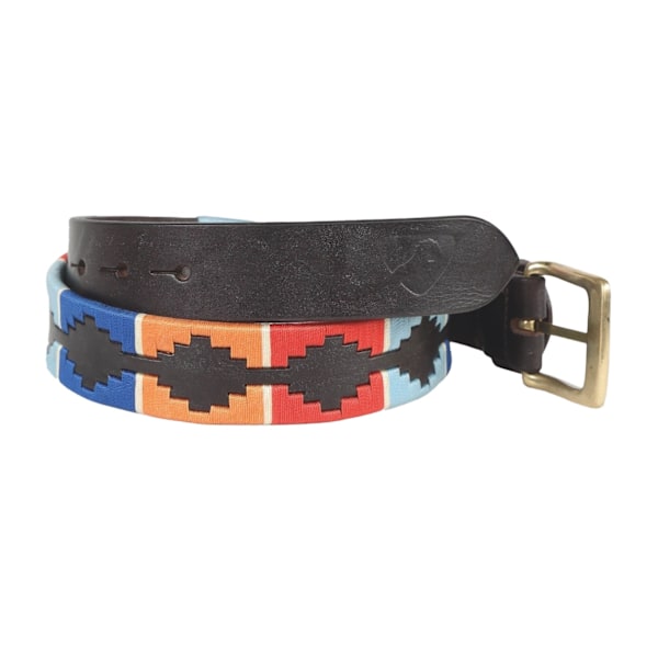 Aubrion Drover Läder Polo Midjebälte 110cm x 35mm Turkos/Röd/Orange/Blå Turquoise/Red/Orange/Blue 110cm x 35mm