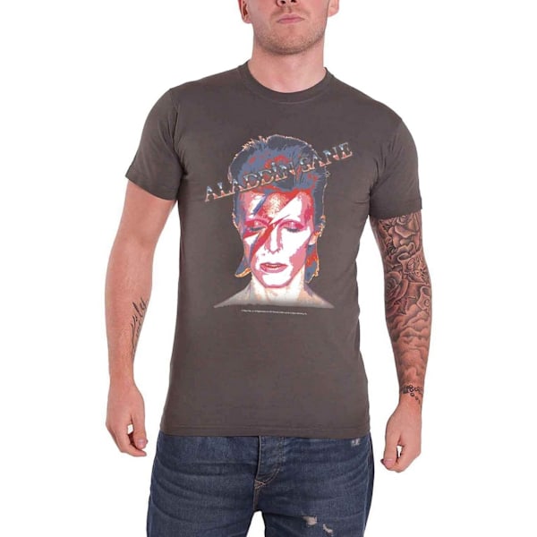 David Bowie Unisex Aladdin Sane T-shirt S Charcoal Grey Charcoal Grey S