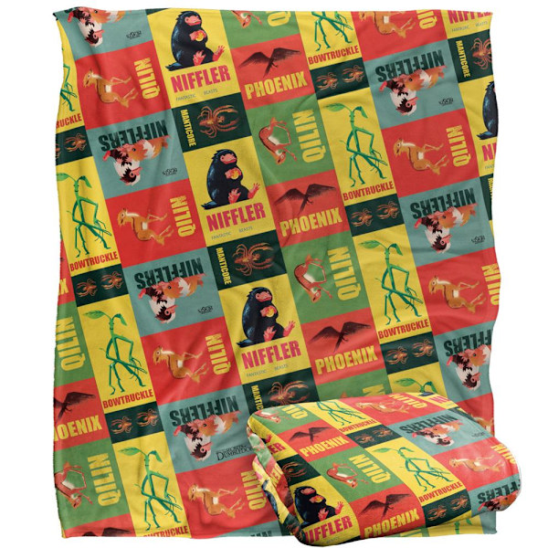 Fantastiska Vidunder Collage Filt One Size Flerfärgad Multicoloured One Size