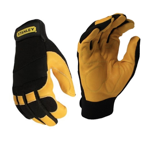 Stanley Hybrid Performance Mockaskinn Handskar En Storlek Svart/Gul Black/Yellow One Size