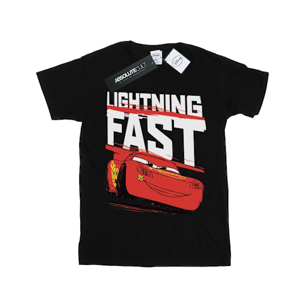 Disney Girls Cars Lightning Fast Bomull T-shirt 7-8 år Svart Black 7-8 Years