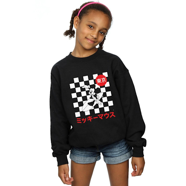 Disney Girls Mickey Mouse Surfing Sweatshirt 12-13 år Svart Black 12-13 Years