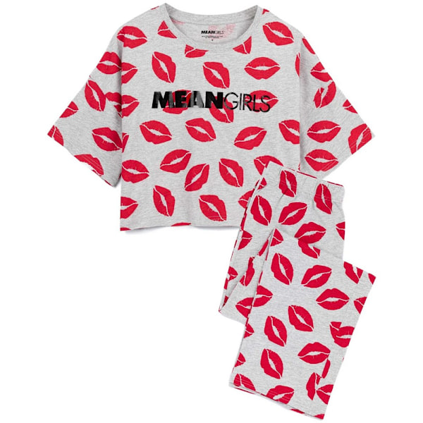 Mean Girls Dam/Dam Pyjamas Set Lång XL Grå/Röd Grey/Red XL