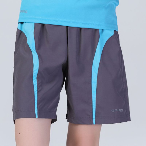 Spiro Micro-Team Sports Shorts för män XS Grå/Aqua Grey/Aqua XS