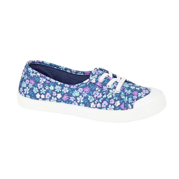 Rdek Dam/Dam Floral Canvas Pumps 3 UK Blå Blue 3 UK