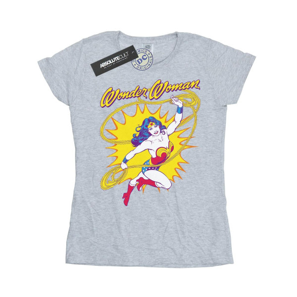 DC Comics Dam/Dam Wonder Woman Leap T-shirt i bomull M Spor Sports Grey M