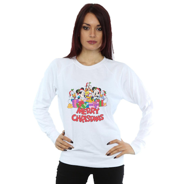 Disney Dam/Damer Mickey Mouse Och Vänner Jul Sweatshirt XXL Vit White XXL