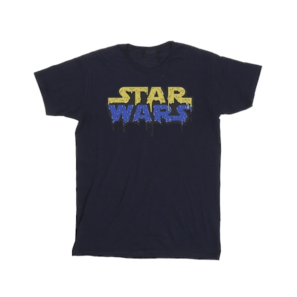 Star Wars Girls Logo Jelly Cotton T-shirt 9-11 år Marinblå Navy Blue 9-11 Years