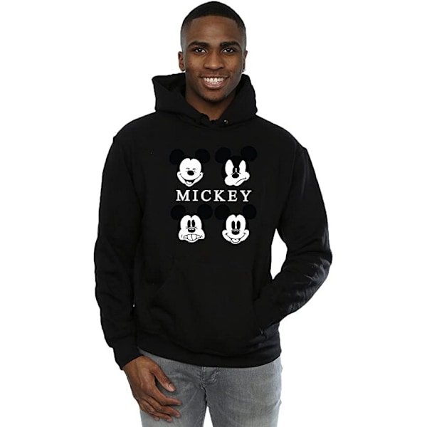 Mickey Mouse Unisex Vuxen Fyra Huvuden Hoodie L Svart Black L