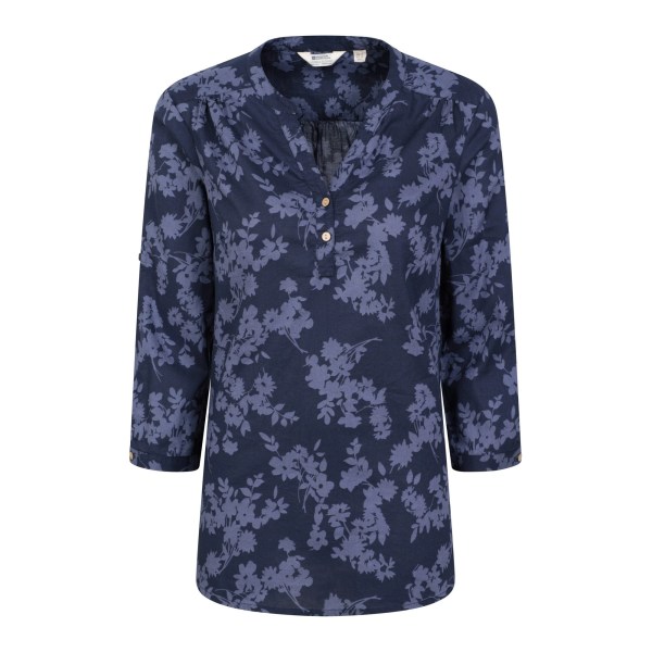 Mountain Warehouse Petra Floral 3/4-ärmsskjorta för damer Navy 12 UK