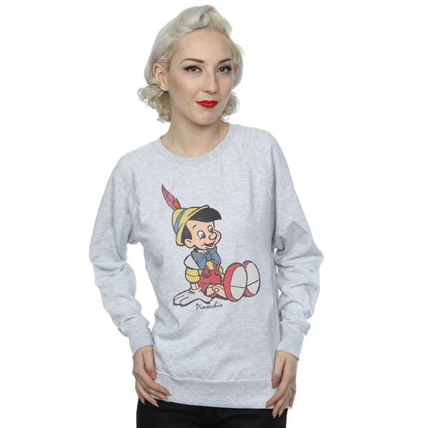 Pinocchio Dam Klassisk Heather Sweatshirt L Heather Grå Heather Grey L