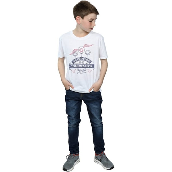 Harry Potter Pojkar Quidditch På Hogwarts Bomull T-shirt 12-13 År White 12-13 Years