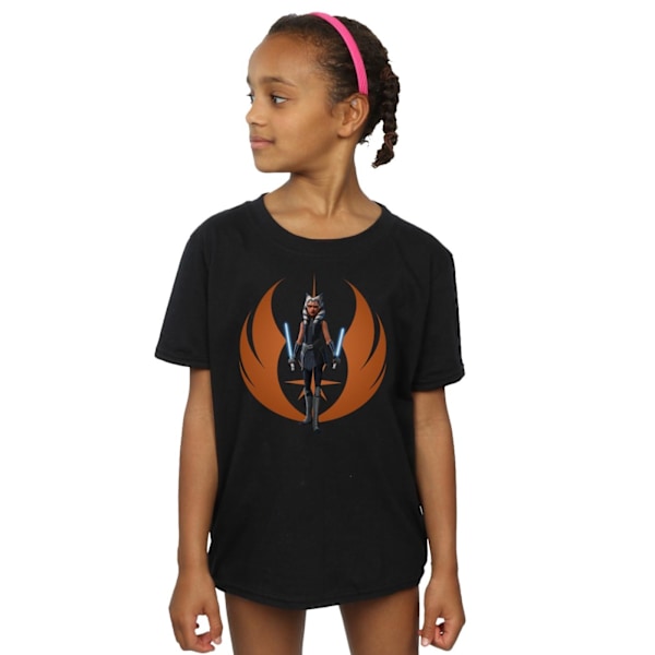 Star Wars Girls Clone Wars Ahsoka Rebel Pose Bomull T-shirt 12- Black 12-13 Years