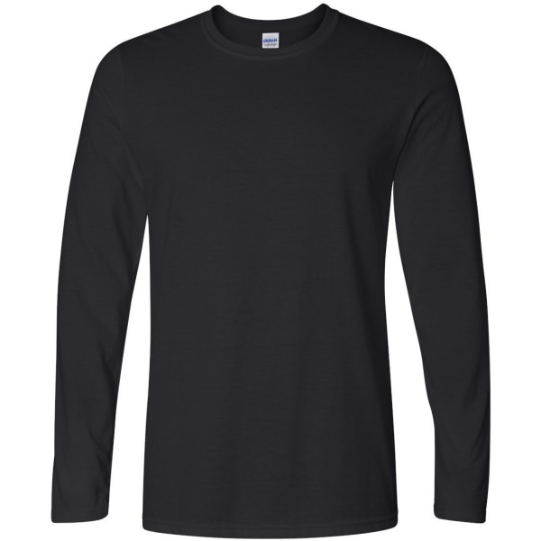 Gildan Herr Soft Style Långärmad T-shirt L Svart Black L