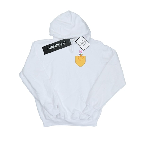 Disney Mens Daisy Duck Faux Pocket Hoodie L Vit White L