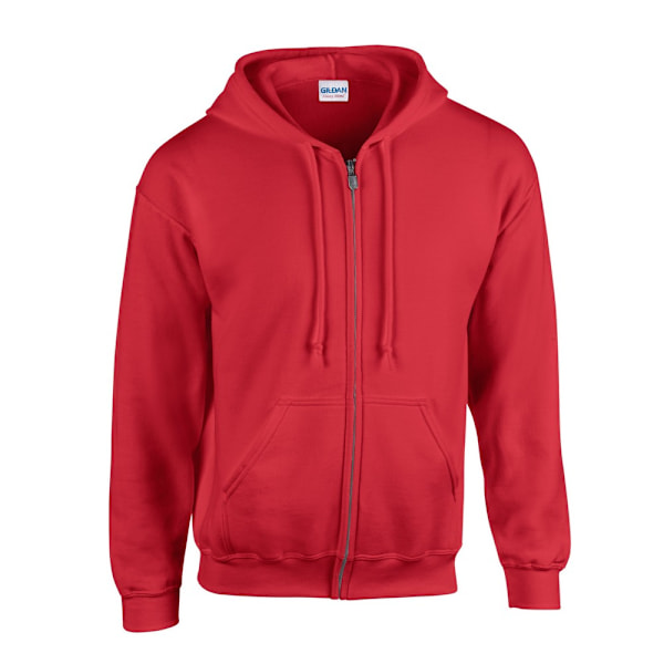 Gildan Herr Heavy Blend Full Zip Hoodie 3XL Röd Red 3XL