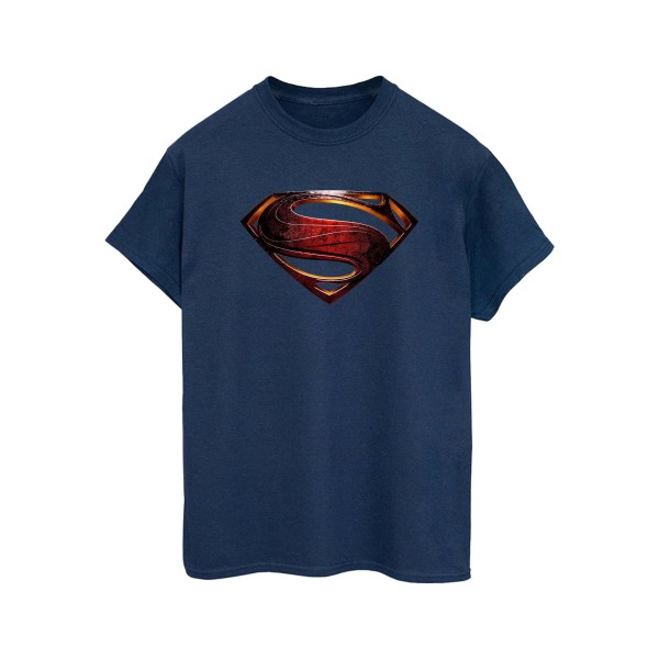 Superman Män Logotyp bomull T-shirt L Marinblå Navy Blue L