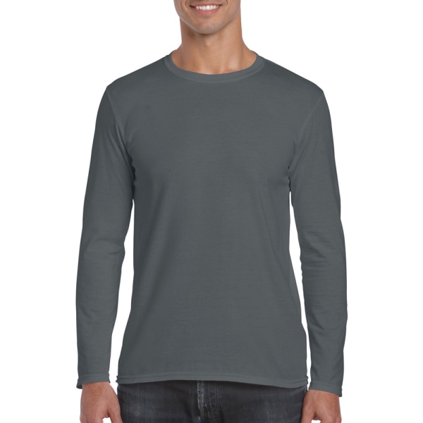 Gildan Herr Soft Style Långärmad T-shirt M Charcoal Charcoal M