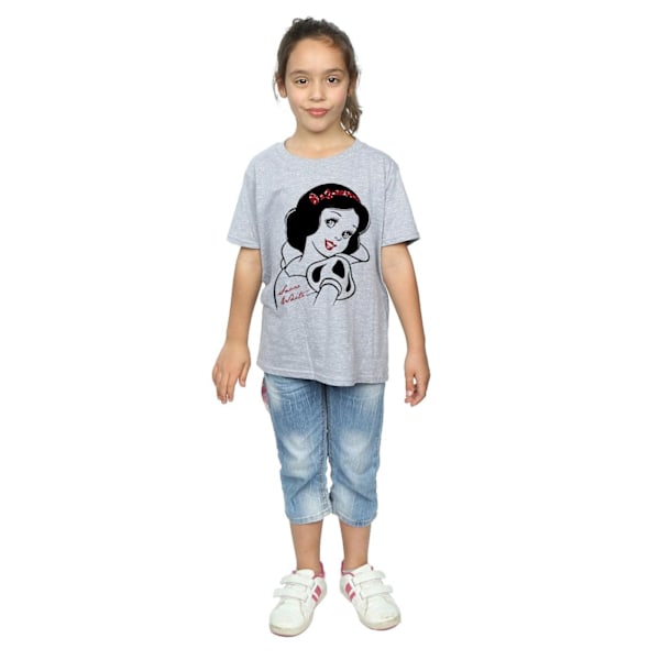 Snövit och de sju dvärgarna flickor glitter T-shirt 9-11 år Sports Grey 9-11 Years