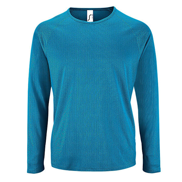 SOLS Sporty Long Sleeve Performance T-Shirt 3XL Aqua för män Aqua 3XL