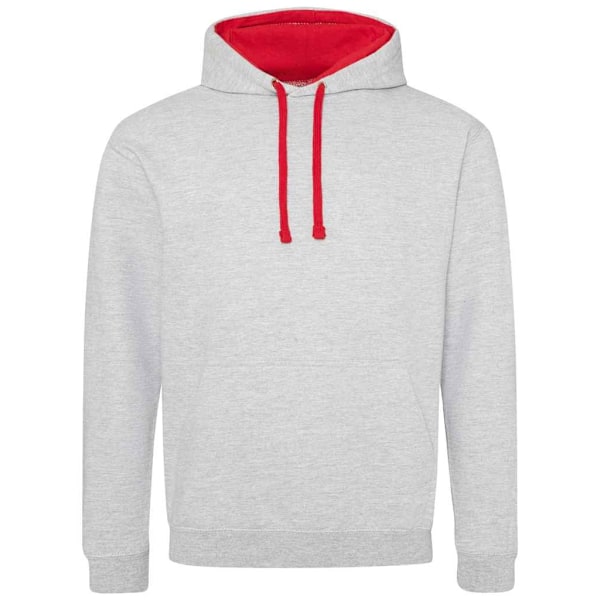 Awdis Unisex Vuxen Varsity Hoodie XL Heather Grey/Fire Red Heather Grey/Fire Red XL