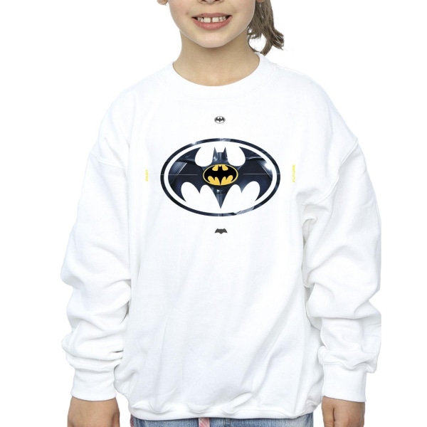 DC Comics Girls The Flash Batman Metal Logo Sweatshirt 7-8 år White 7-8 Years