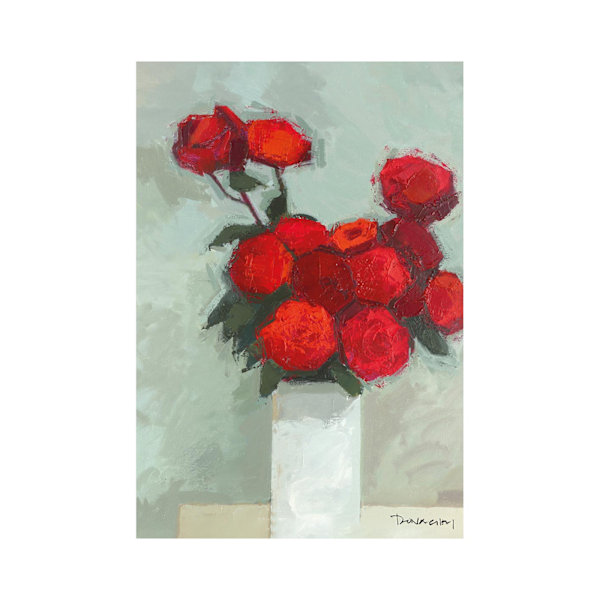 Paul Donaghy Roses & Yarrow II Tryck 40cm x 30cm Grå/Röd/Grön Grey/Red/Green 40cm x 30cm