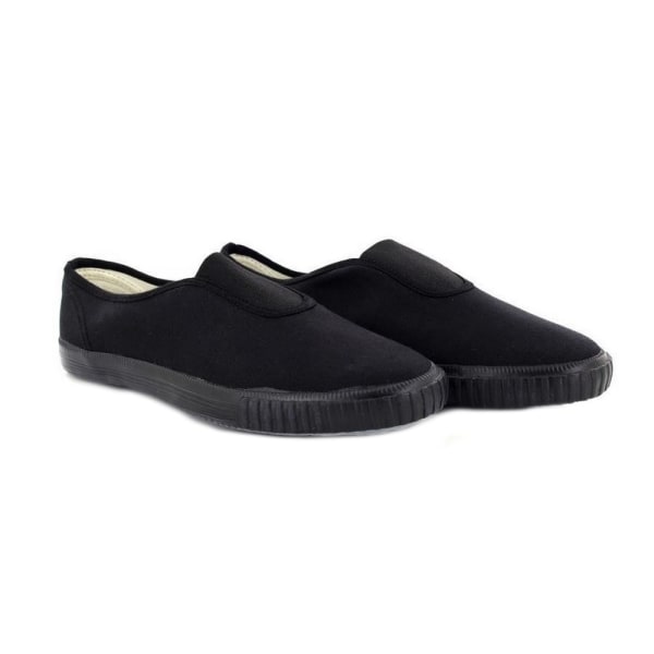 Dek Kids Unisex Junior Gusset Black Canvas Plimsolls 3 UK Black Black 3 UK