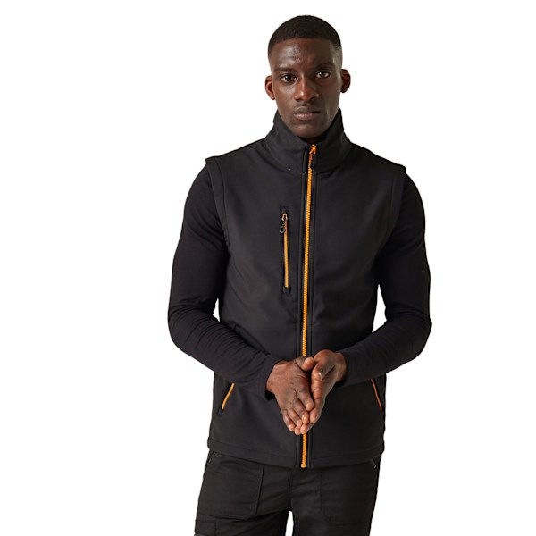 Regatta Professional Herr Softshell 2 Lager Kroppsvärmare S Svart Black/Orange Pop S