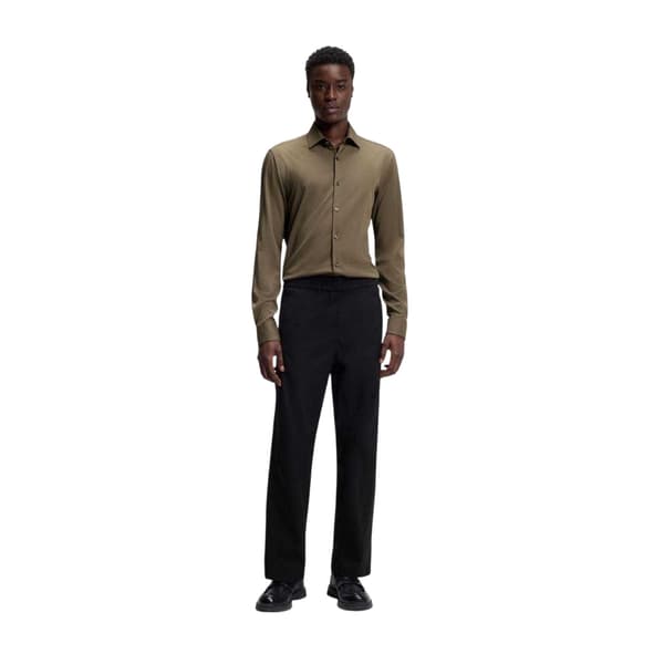 Hugo Boss Herr Solid Slim Långärmad Skjorta 15.5 i Grå Grey 15.5 in