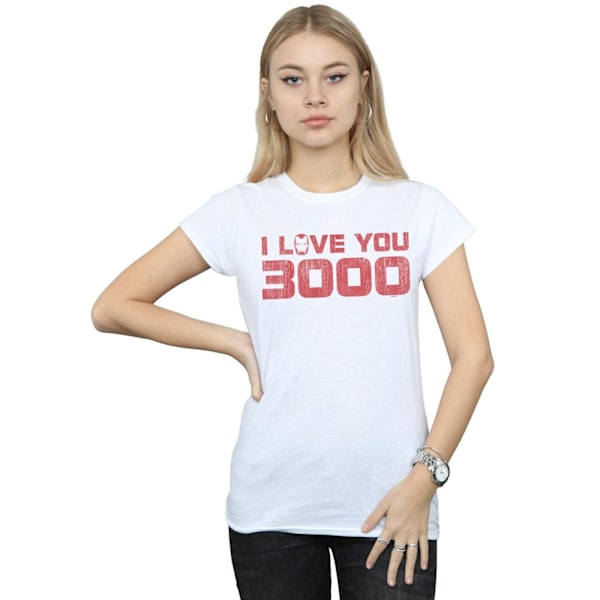 Marvel Womens/Ladies Avengers Endgame I Love You 3000 Distresse White XXL