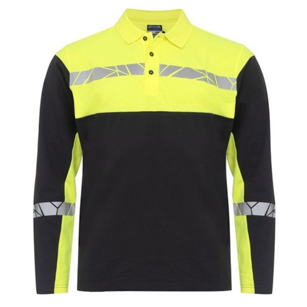 Projob Herr Progression Piké Långärmad Pikétröja L Svart/G Black/Yellow L