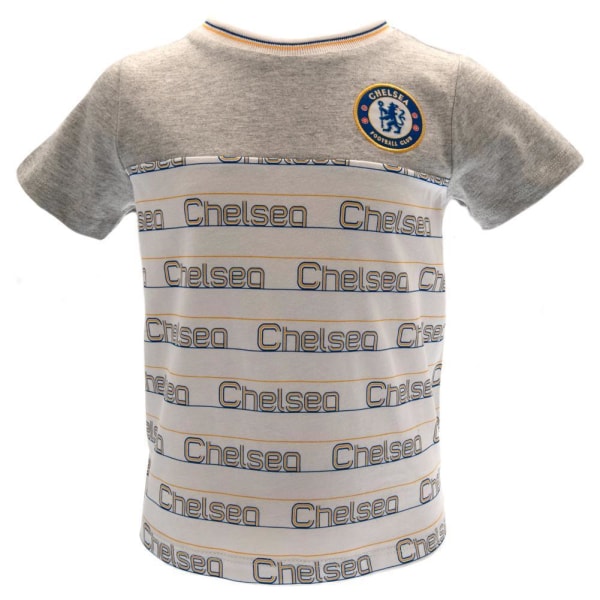 Chelsea FC Childrens/Kids Crest And Stripes T-shirt 9-12 månader Grey/White 9-12 Months