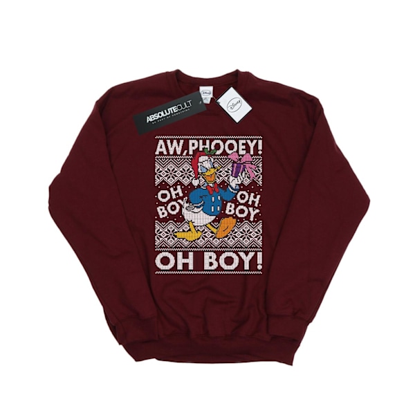 Disney Herr Donald Duck Jul Fair Isle Sweatshirt S Bourgogne Burgundy S