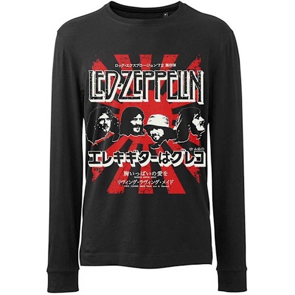 Led Zeppelin Unisex Vuxen Japansk Burst Bomull Långärmad T-shirt Black L