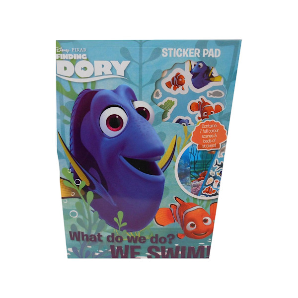 Finding Dory Vad Gör Vi? Klistermärkesblock En Storlek Flerfärgad Multicoloured One Size
