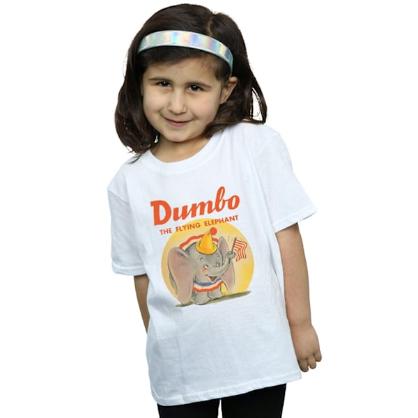 Disney Girls Dumbo Flygande Elefant Bomull T-shirt 5-6 År Vit White 5-6 Years