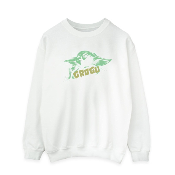 Star Wars Herr The Mandalorian Grogu The Child Splat Sweatshirt White M